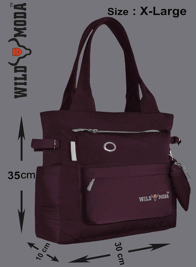 WILD MODA College and Office Tote Bag for Girls and Women (Purple) - Image 5